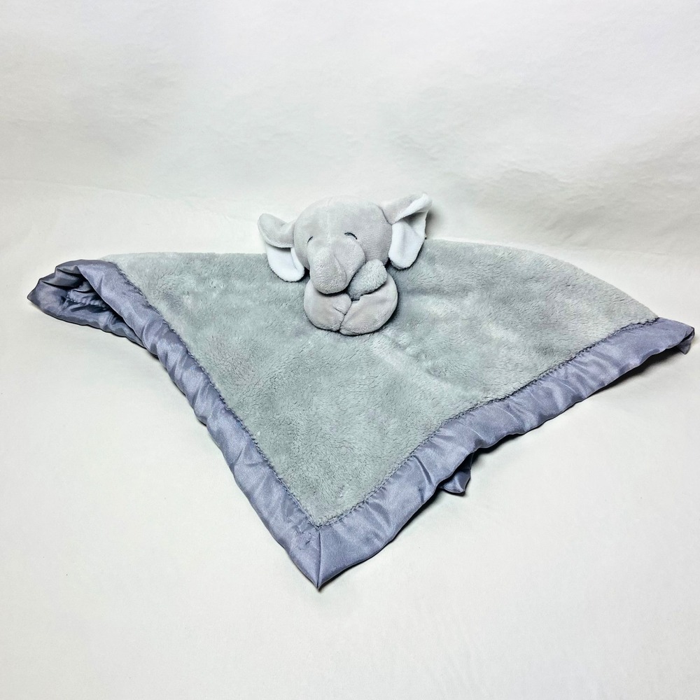 Carter's Elephant Grey Baby Security Blanket‎ Plush Lovey Soft Toy Satin 14"